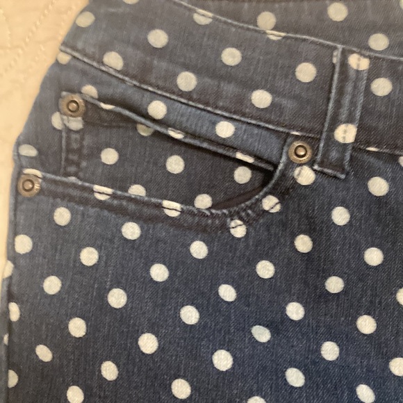 Chico's Platinum Denim Polka Dot Jeans Size 2 (12) - Picture 7 of 13